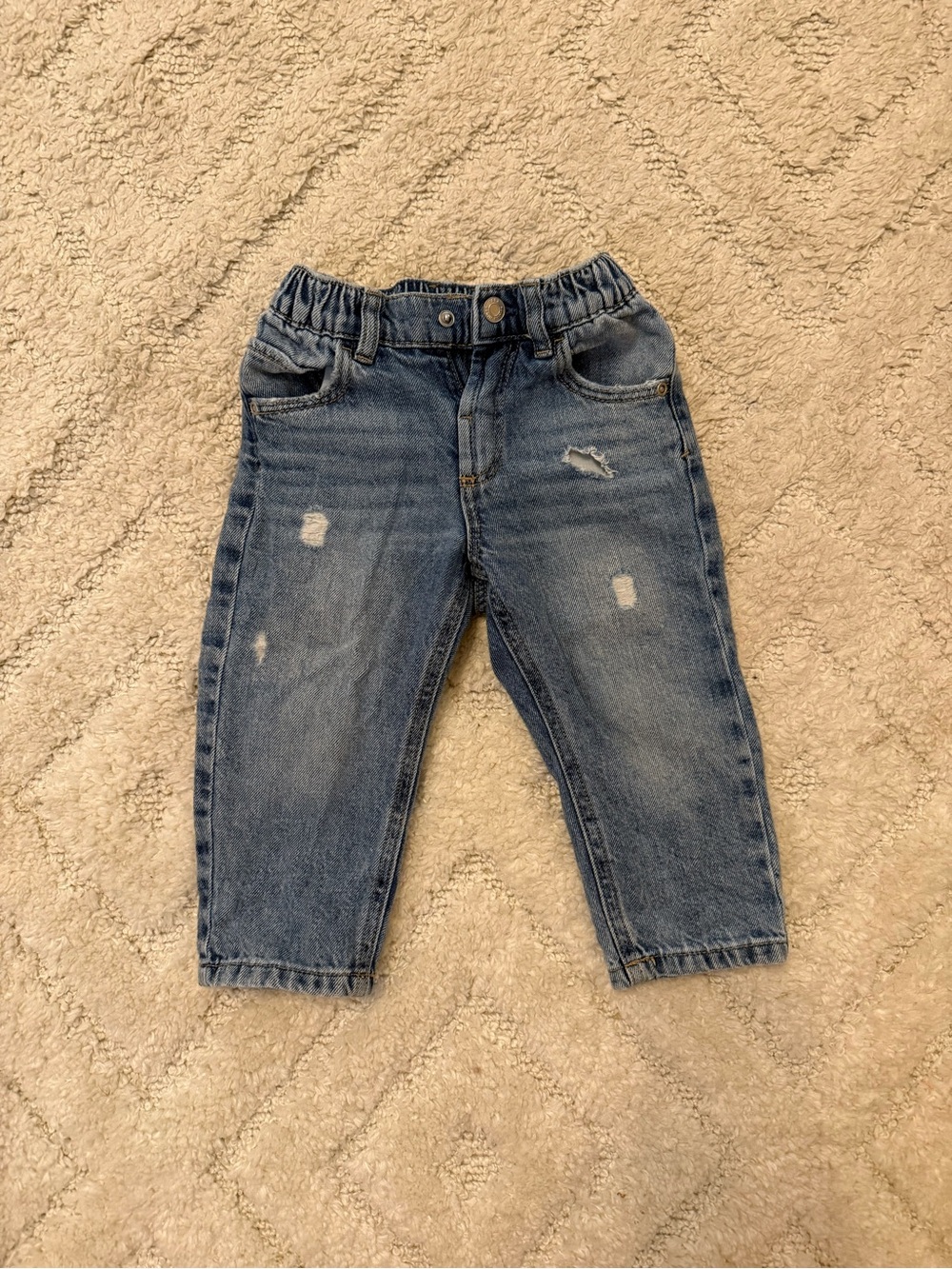 Zara Toddler Washed Blue Distressed Denim Jeans